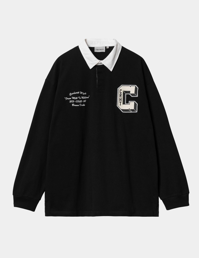 CARHARTT WIP brown ducks rugby shirt black